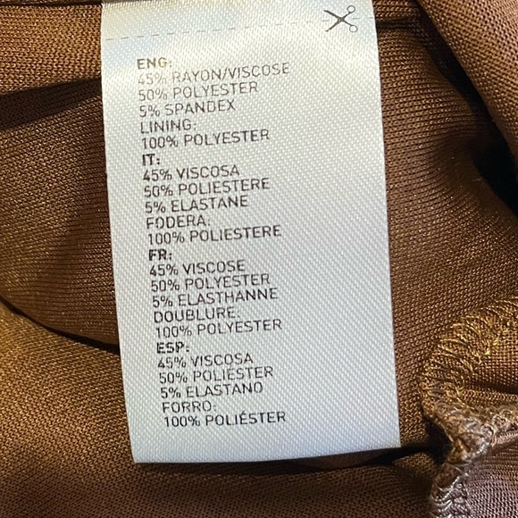 ANONYME navy & brown patterned dress size S - Picture 3 of 9